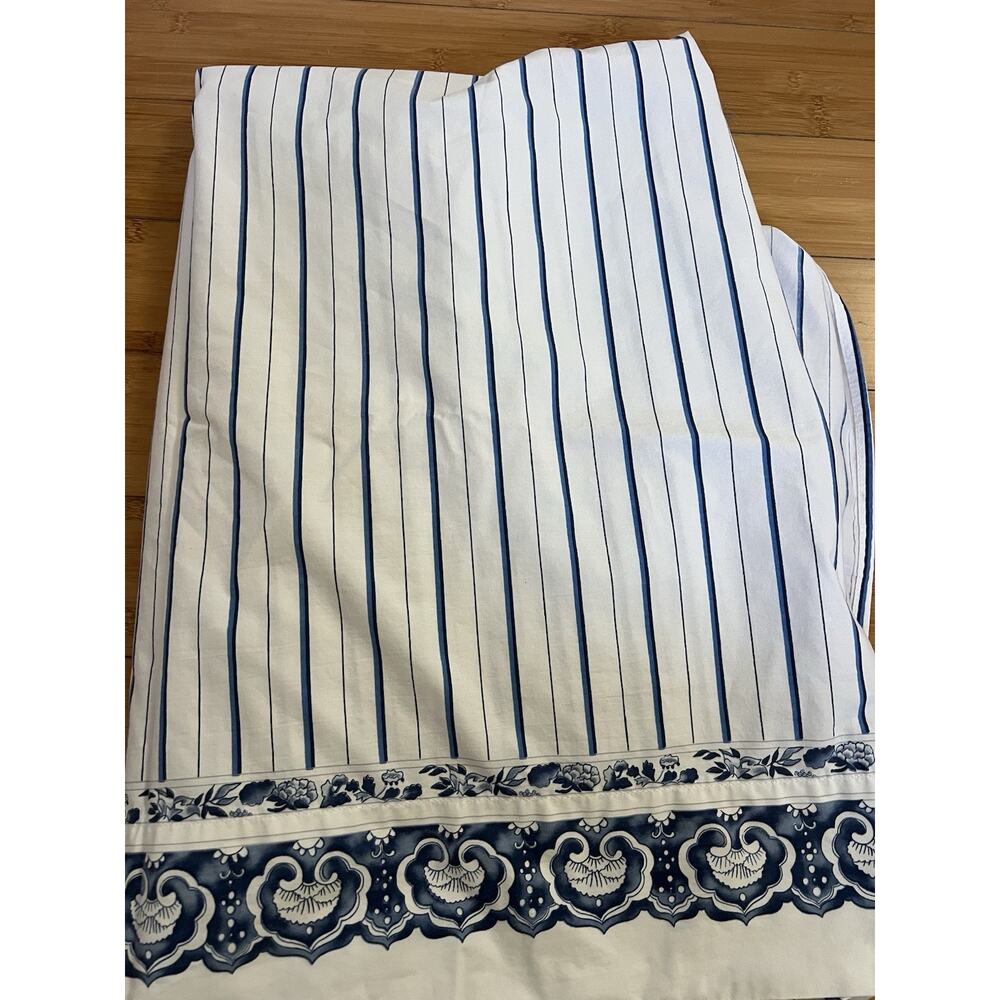 Vintage Ralph Lauren Blue Porcelain Jonquil Twin Flat Sheet USA 100% Cotton